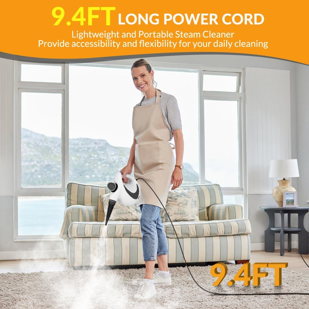 Handheld Pressurized Steam Cleaner with 12 pcs Accessories
